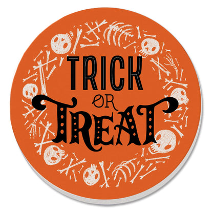 Thirstystone Trick or Treat Round Absorbent Stone Coaster with Protective Cork Backing Manufactured in The USA 4" Diameter