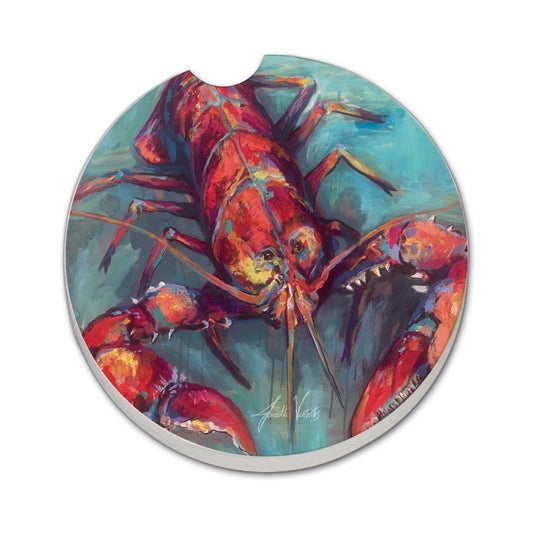 Thirstystone Lobster Claws Single Absorbent Stone Coaster for Vehicle Cup Holder 2.6” Diameter Manufactured in The USA