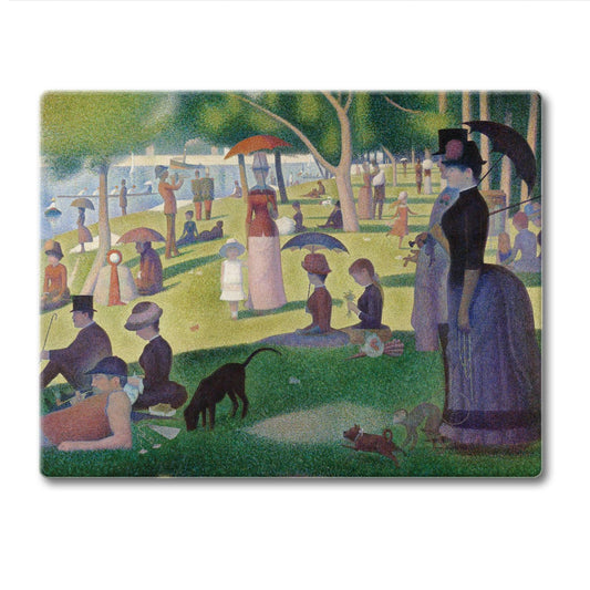 CounterArt Sunday at La Grande Jatte 3mm Tempered Glass Cutting Board 10” x 8” Manufactured in the USA