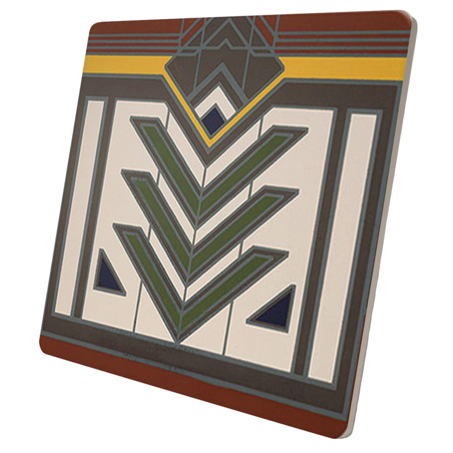 Meyer May House Collection from F.L.W. Foundation 8" Square Stone Trivet Manufactured in The USA Heat Tolerant Easily Wipes Clean