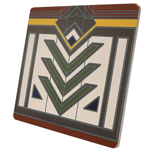 Meyer May House Collection from F.L.W. Foundation 8" Square Stone Trivet Manufactured in The USA Heat Tolerant Easily Wipes Clean