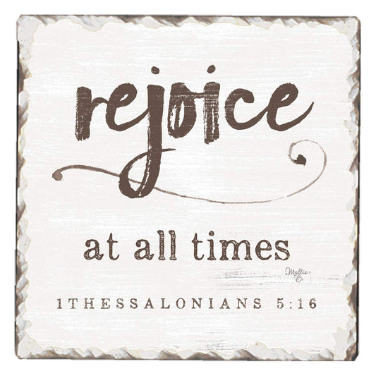 Thirstystone Rejoice Single Tumbled Tile Stone Coaster with Protective Cork Backing Manufactured in The USA 4" Square, Artistic, Easily Wipes Clean