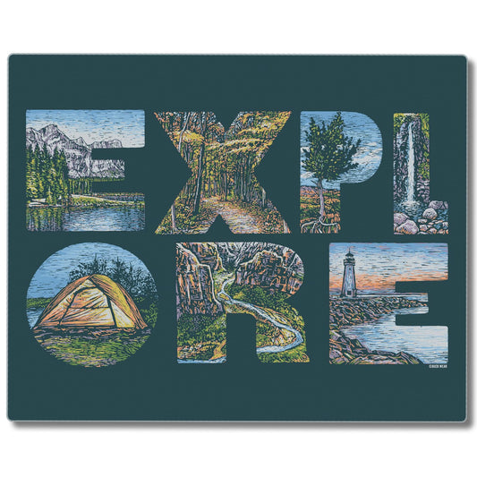 CounterArt Explore 3mm Tempered Glass Cutting Board Manufactured in the USA 15" x 12"